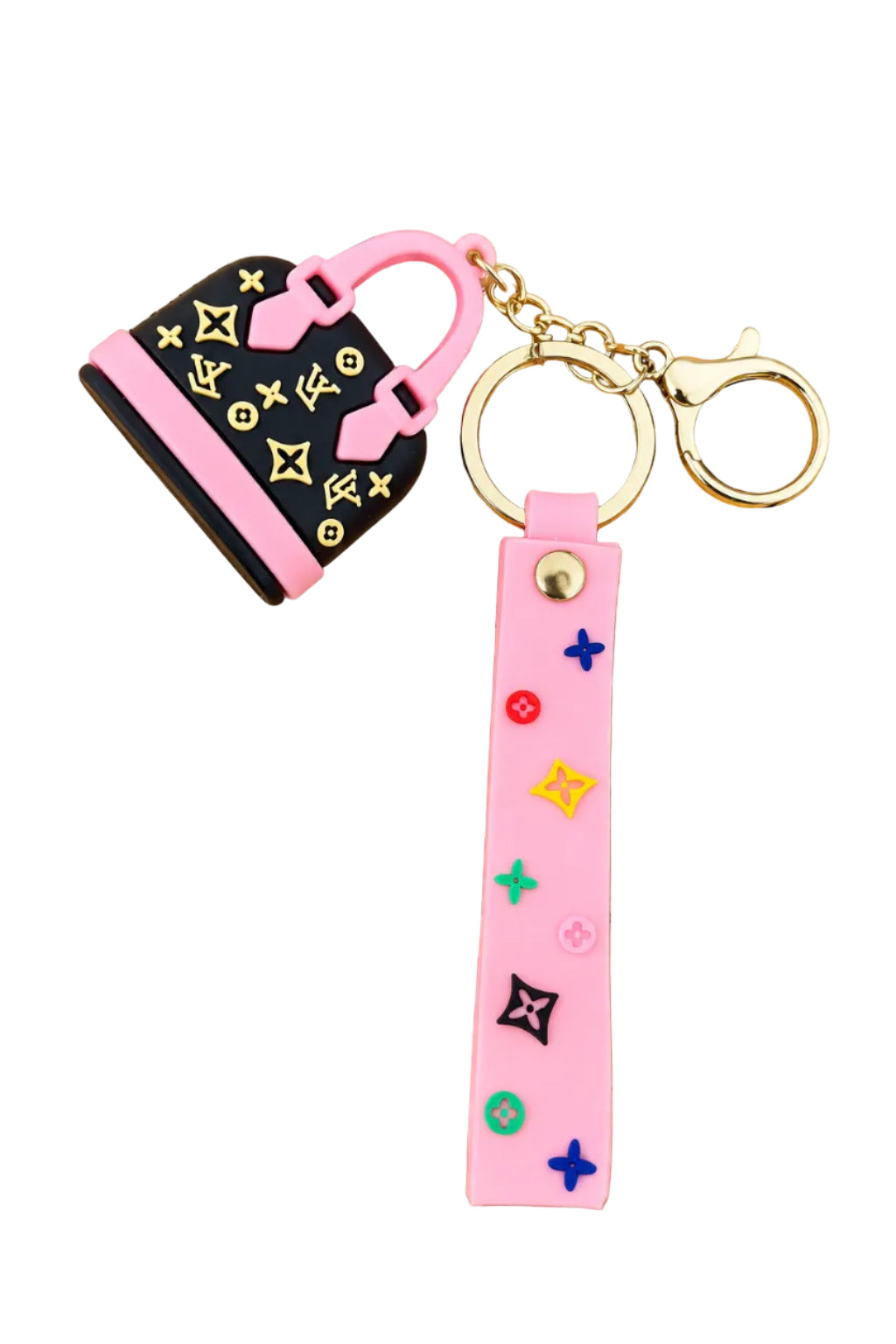 Porte-clés ou bijou de sac miniature , sac à main et lanière