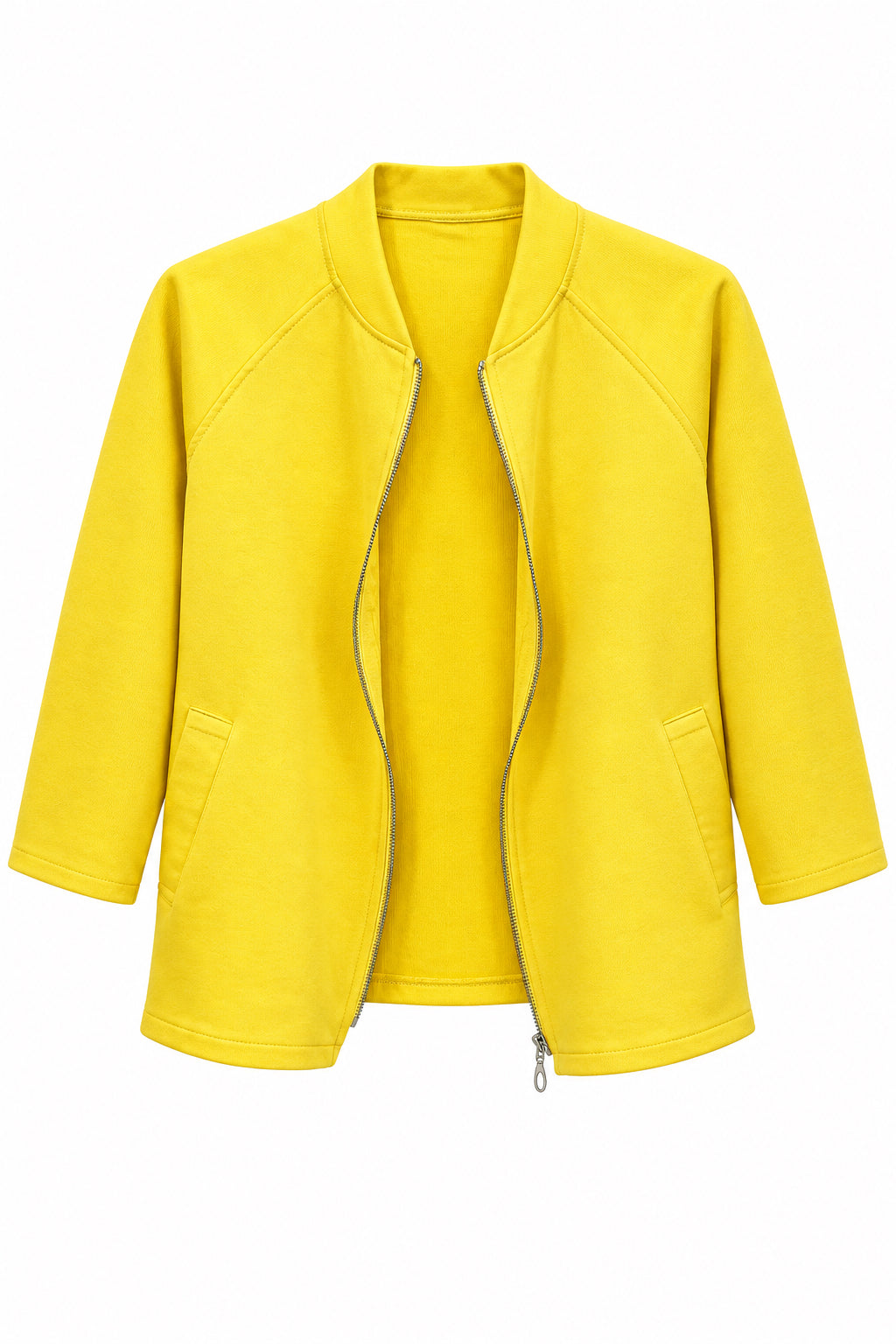 Veste bomber jaune soleil zippée à coupe fluide