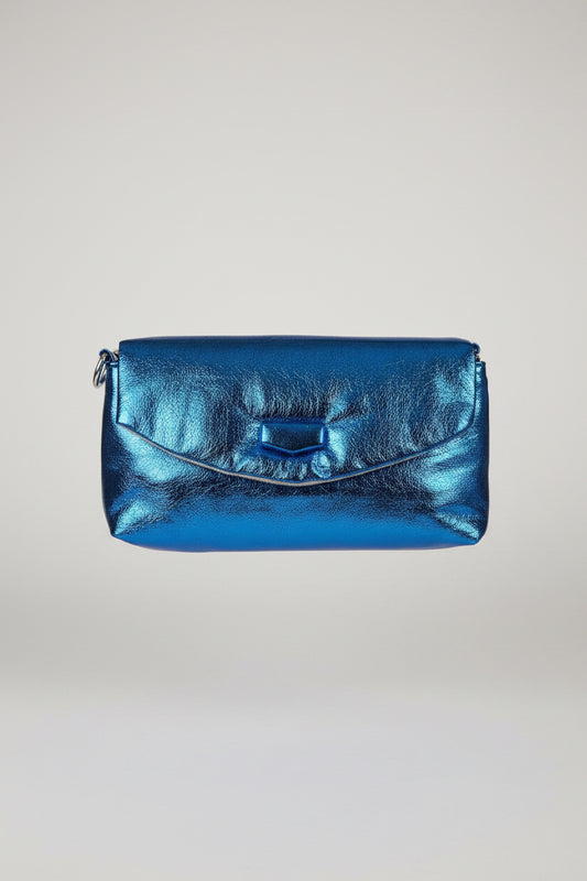 sac a main bleu métallique